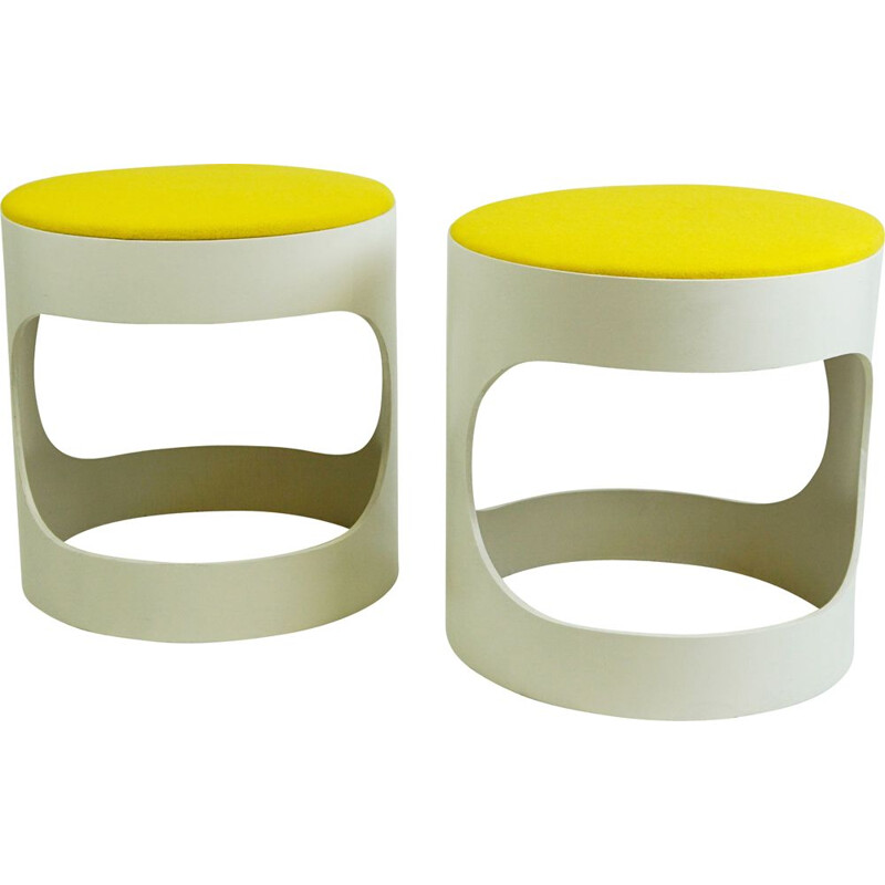 Pair of vintage white Stools by Opal Germany 1960s