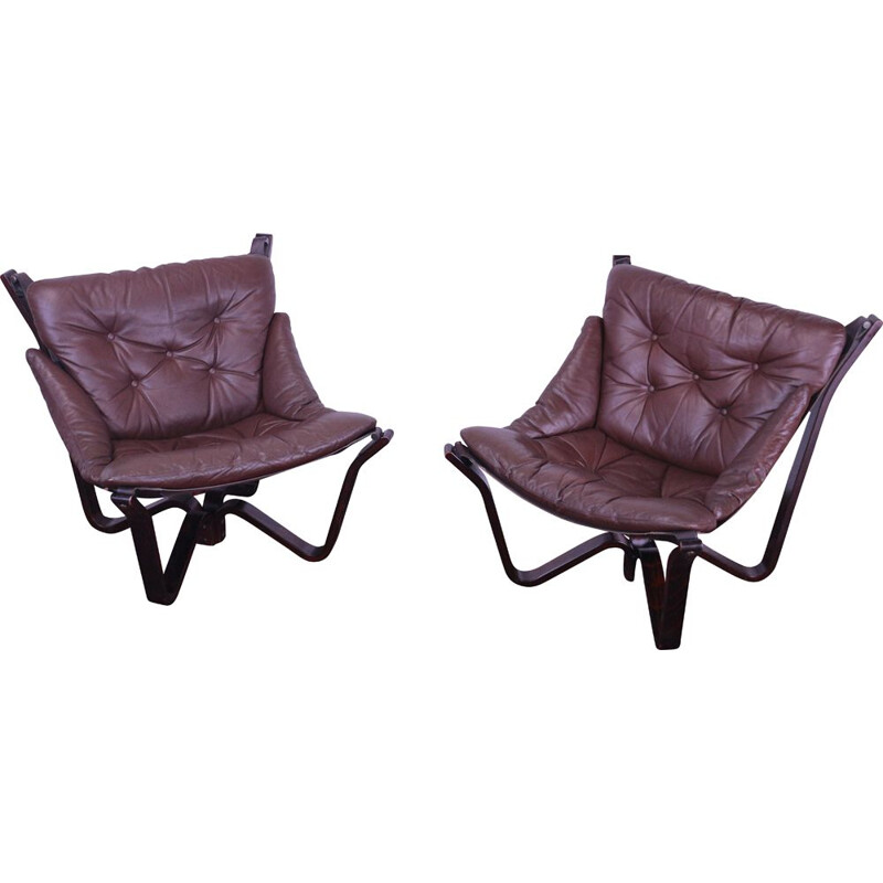 Pair of Viking Chairs by Myrstad Jim for Brunstad, 1970s