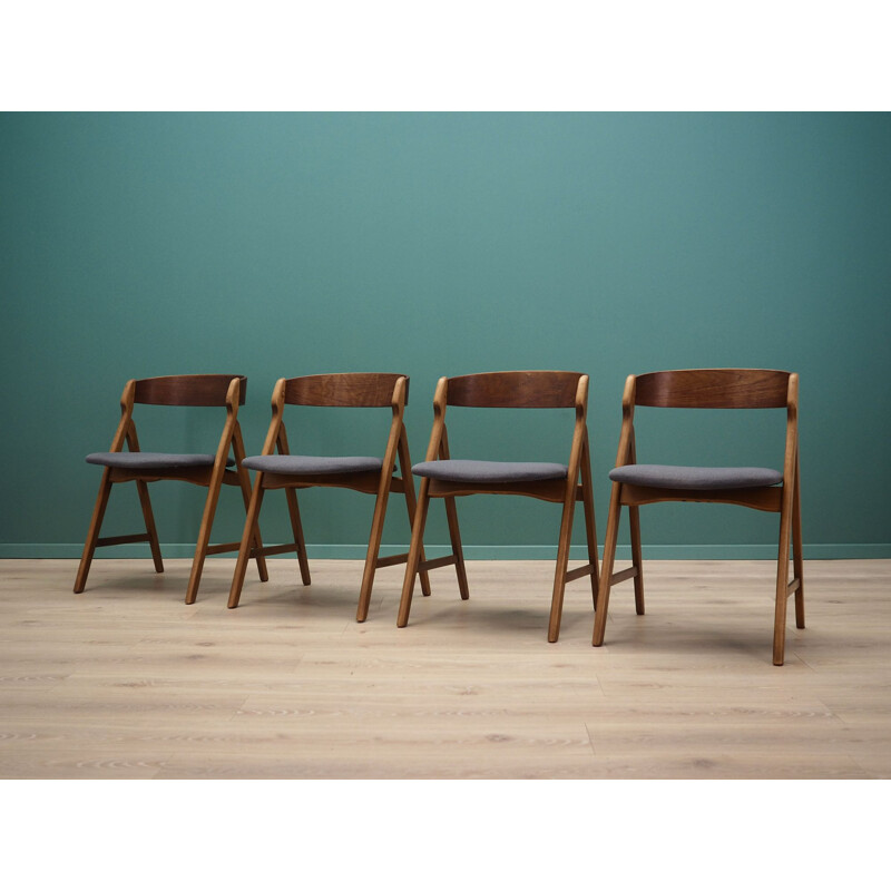 Set of 4 vintage chairs teak, Danish 1970s