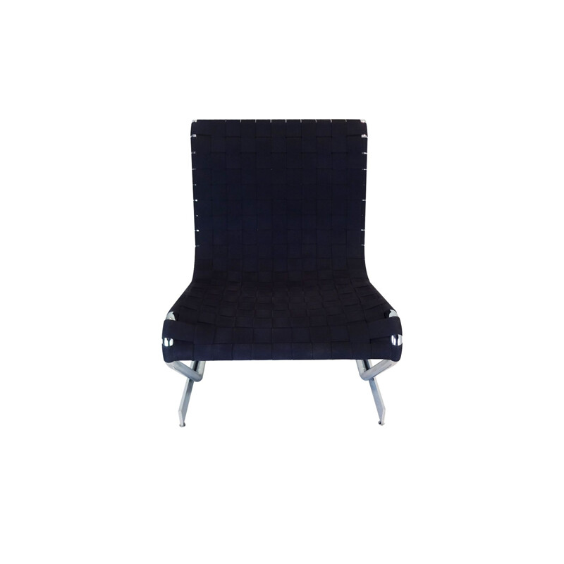 Vintage cantilever chrome lounge chair Scandinavian