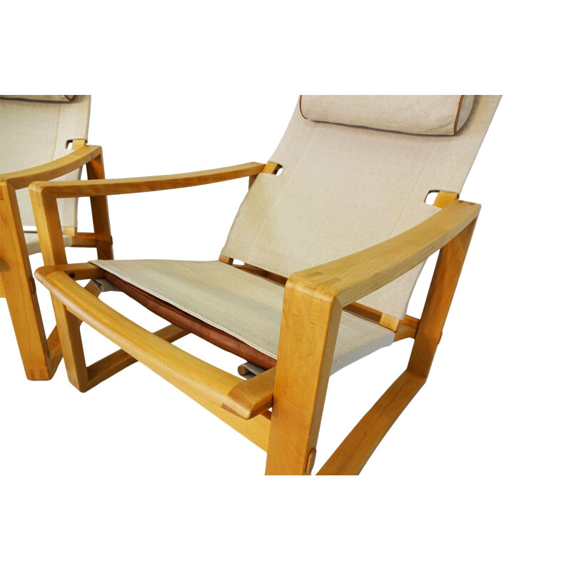 Paar dänische Vintage-Lounge-Sessel "Safari" von Børge Jensen