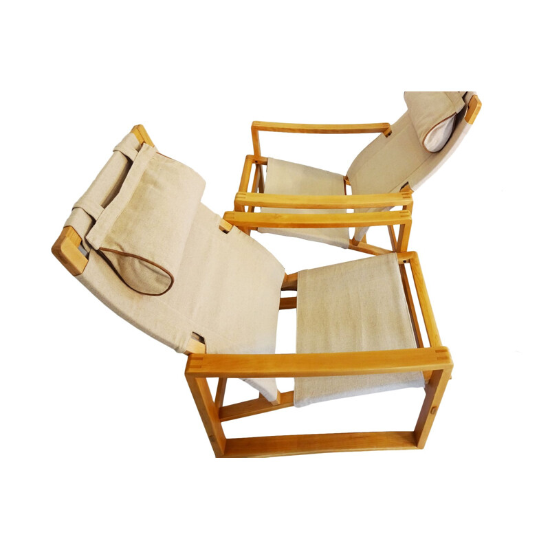 Pair of danish Mid Century "Safari" lounge chairs by Børge Jensen & Sønner