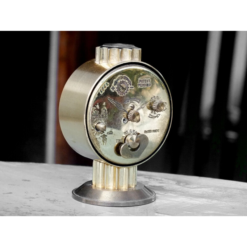 Relógio despertador Vintage latão de 8 dias Swiza, Suíça