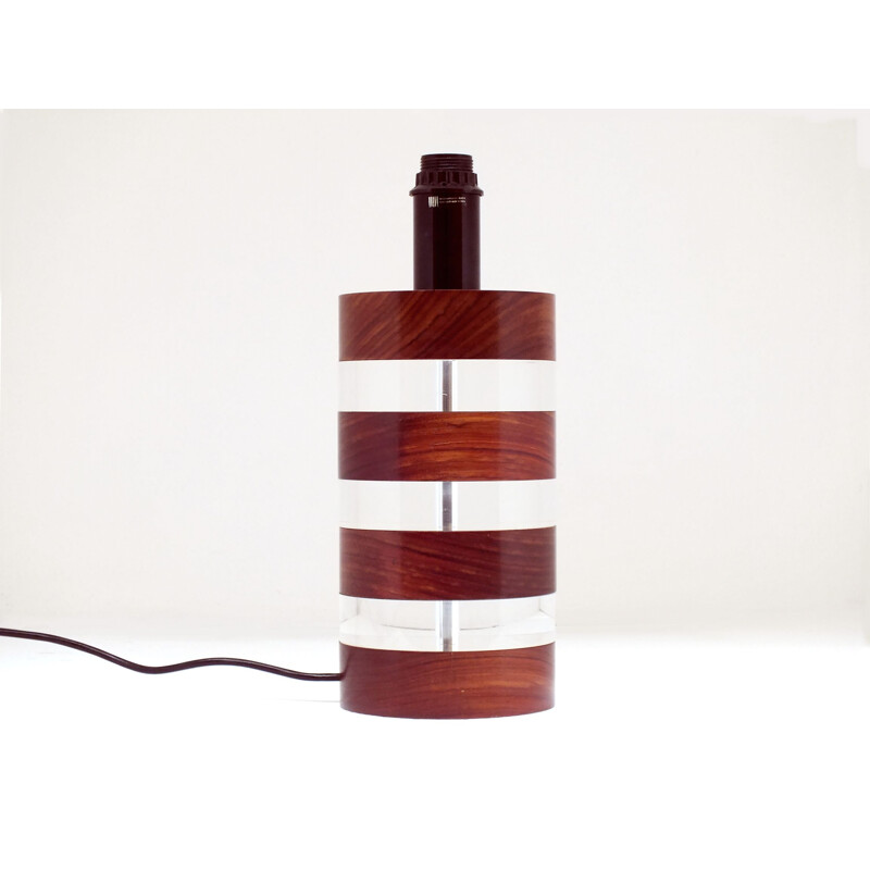 Vintage lamp in plexi and wood by Felice Antonio Botta, 1980