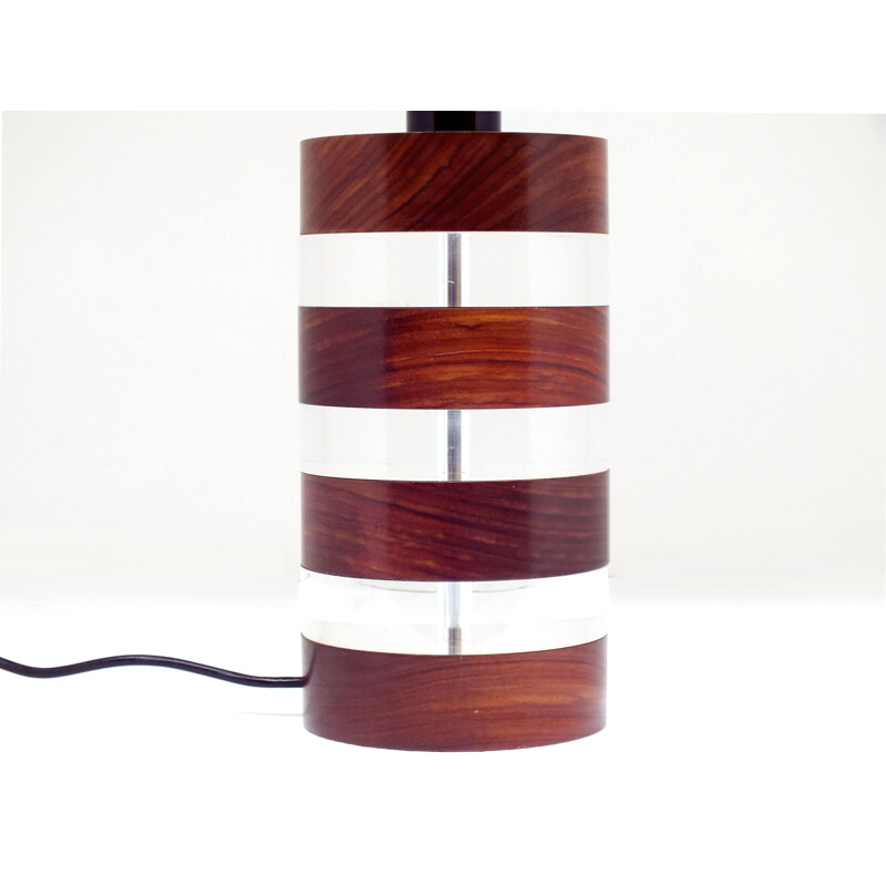 Vintage-Lampe aus Plexiglas und Holz von Felice Antonio Botta, 1980