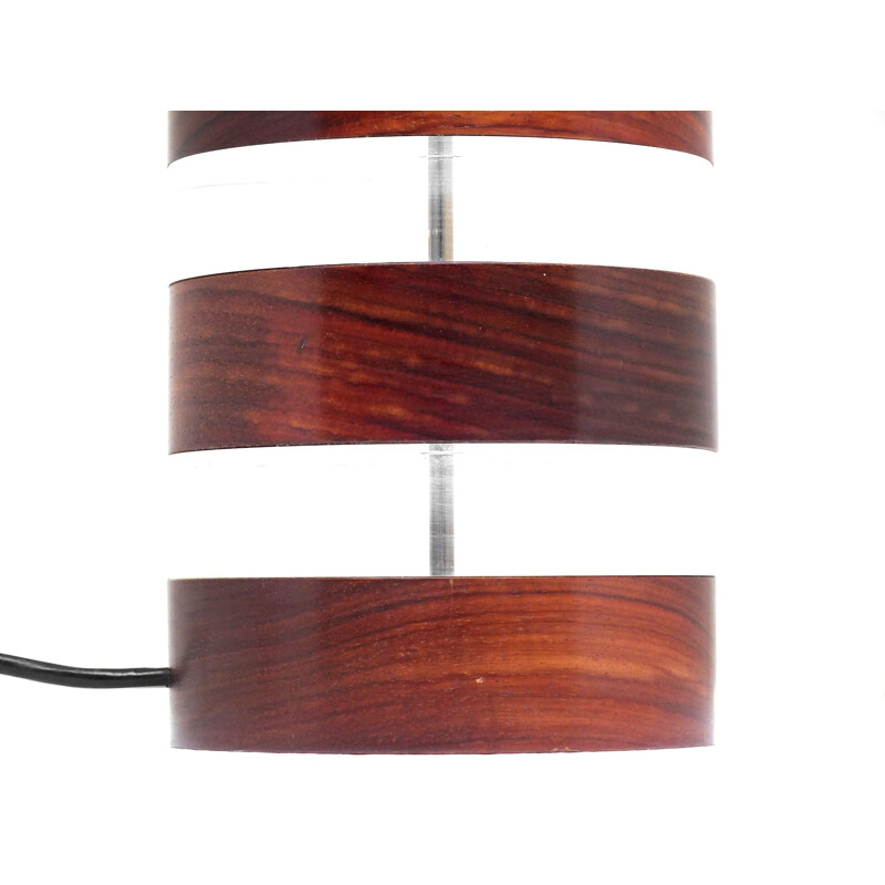 Vintage lamp in plexi and wood by Felice Antonio Botta, 1980