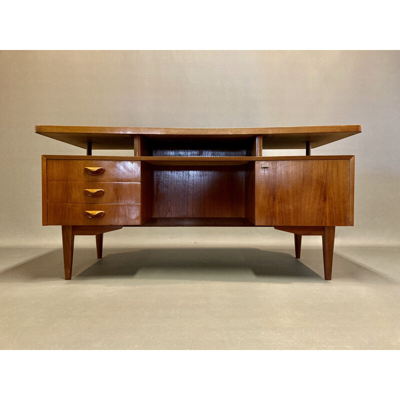 Bureau vintage boomerang teck scandinave 1950