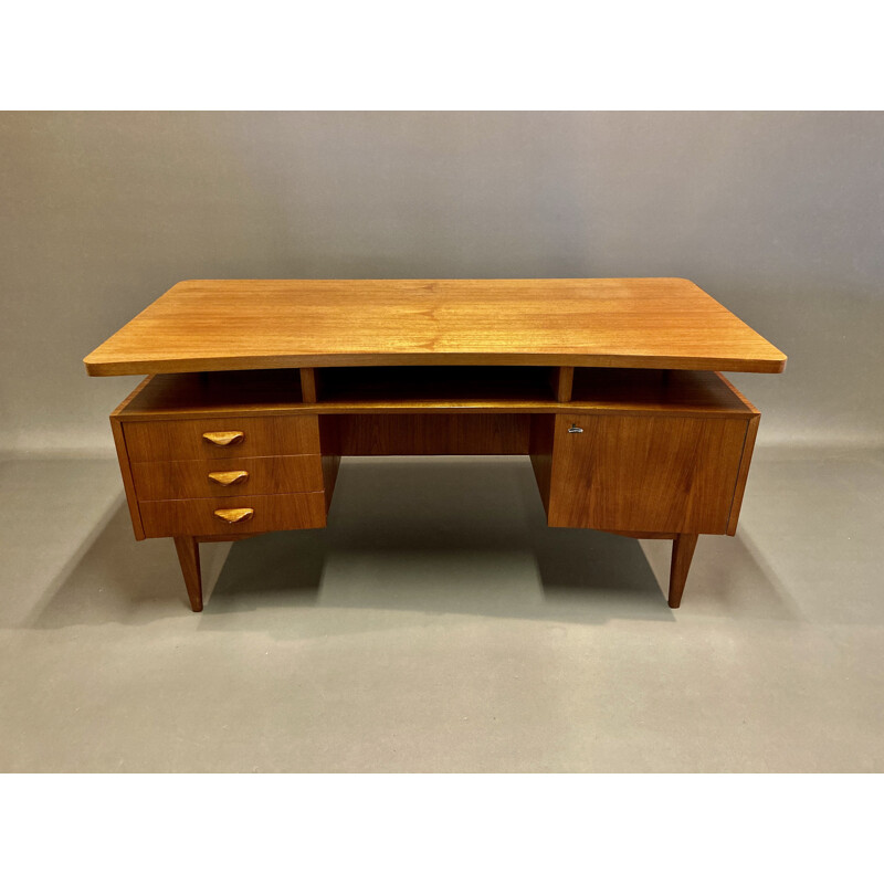 Bureau vintage boomerang teck scandinave 1950