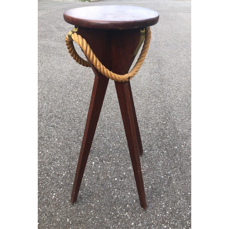 Vintage bar and stools with rope 1950