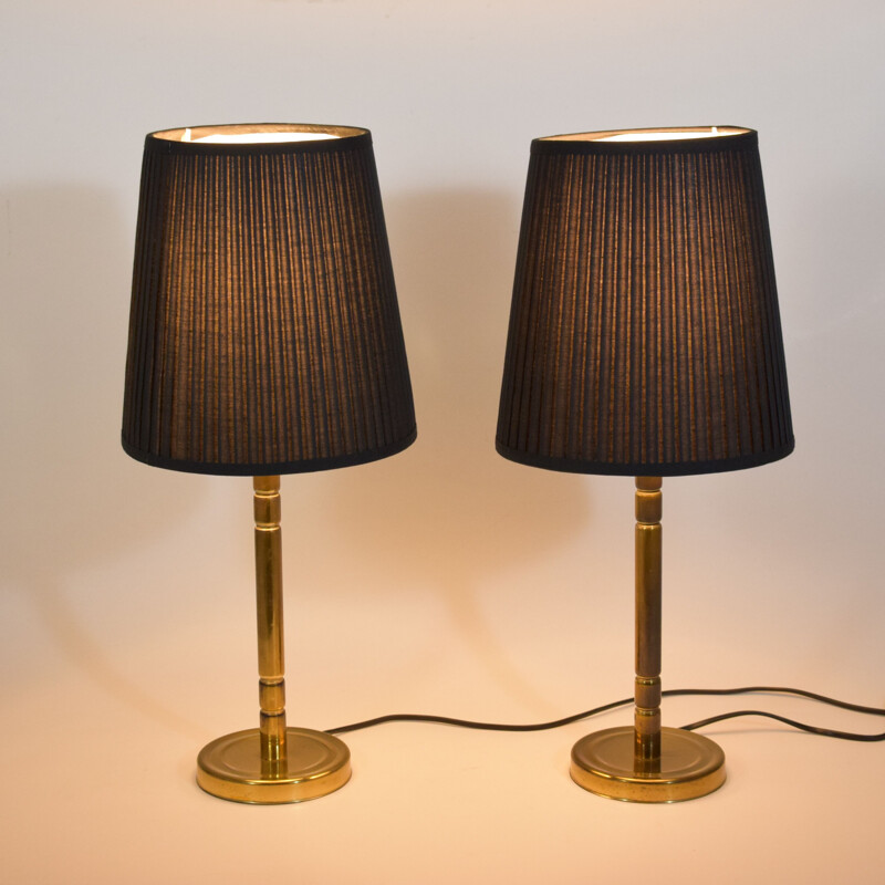 Paire de lampes vintage en laiton, Danemark