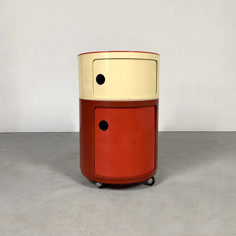 Buffert modulaire vintage rond par Anna Castelli Ferrieri pour Kartell 1970