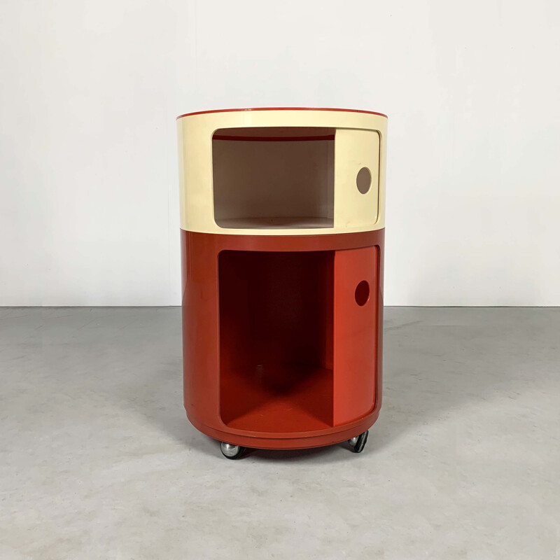 Buffert modulaire vintage rond par Anna Castelli Ferrieri pour Kartell 1970