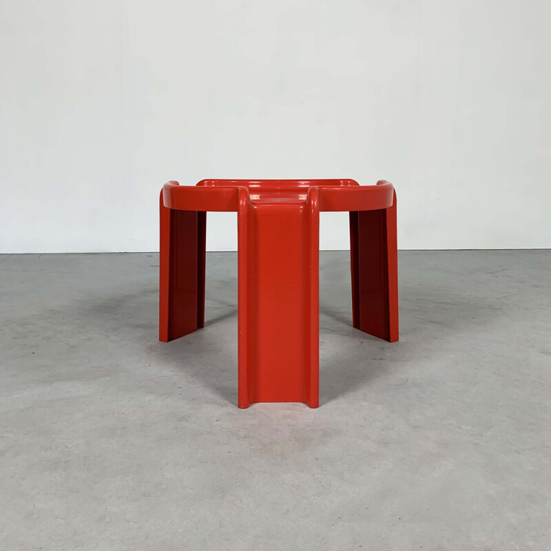 Vintage Red Table by Giotto Stoppino for Kartell, 1970s