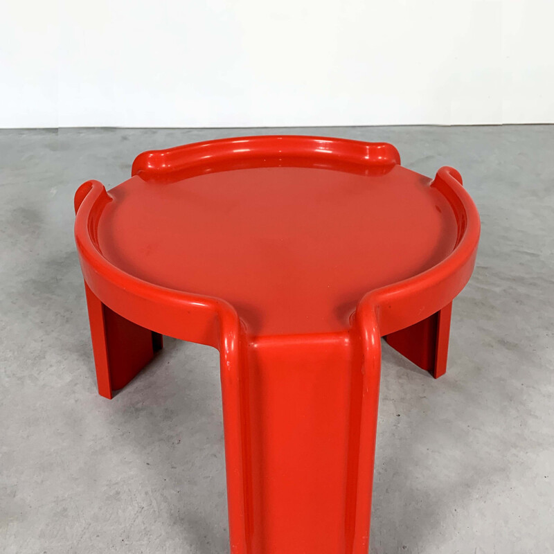 Vintage Red Table by Giotto Stoppino for Kartell, 1970s