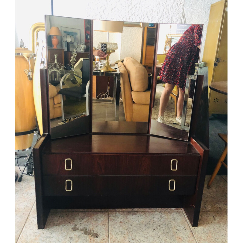 Vintage dressing table with 2 drawers and matching stool