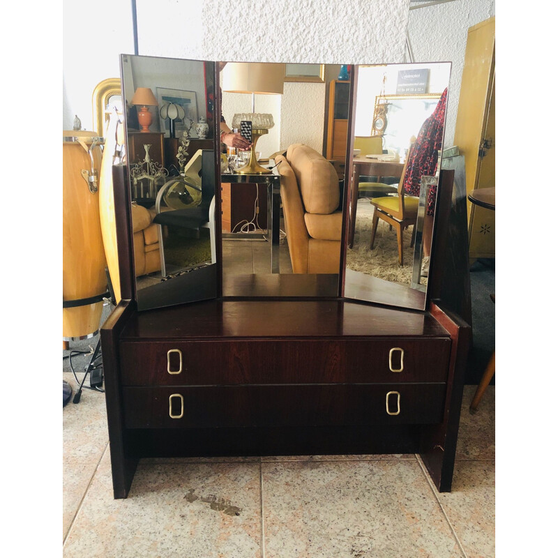 Vintage dressing table with 2 drawers and matching stool