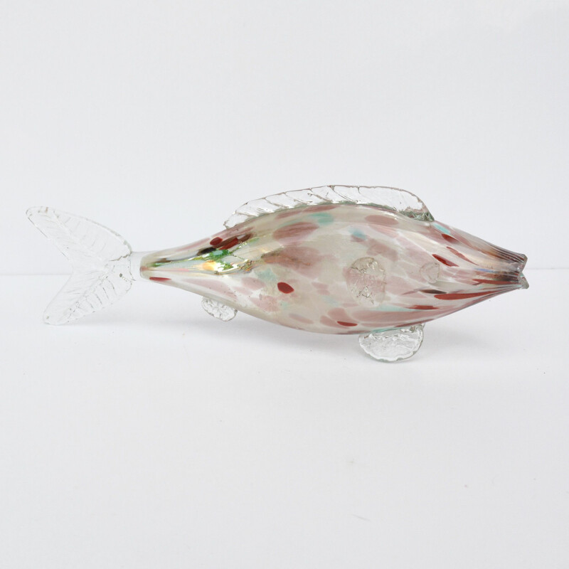 Hand-made glass fish, Millefiori, Poland, 1970s