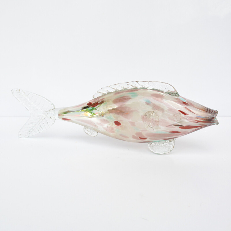 Hand-made glass fish, Millefiori, Poland, 1970s