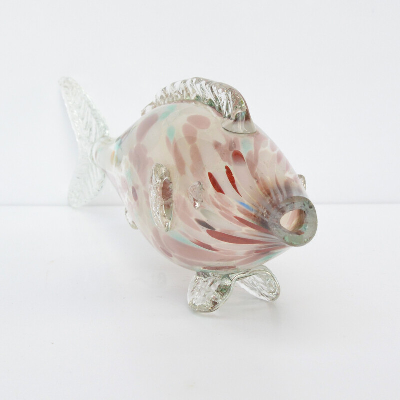 Hand-made glass fish, Millefiori, Poland, 1970s