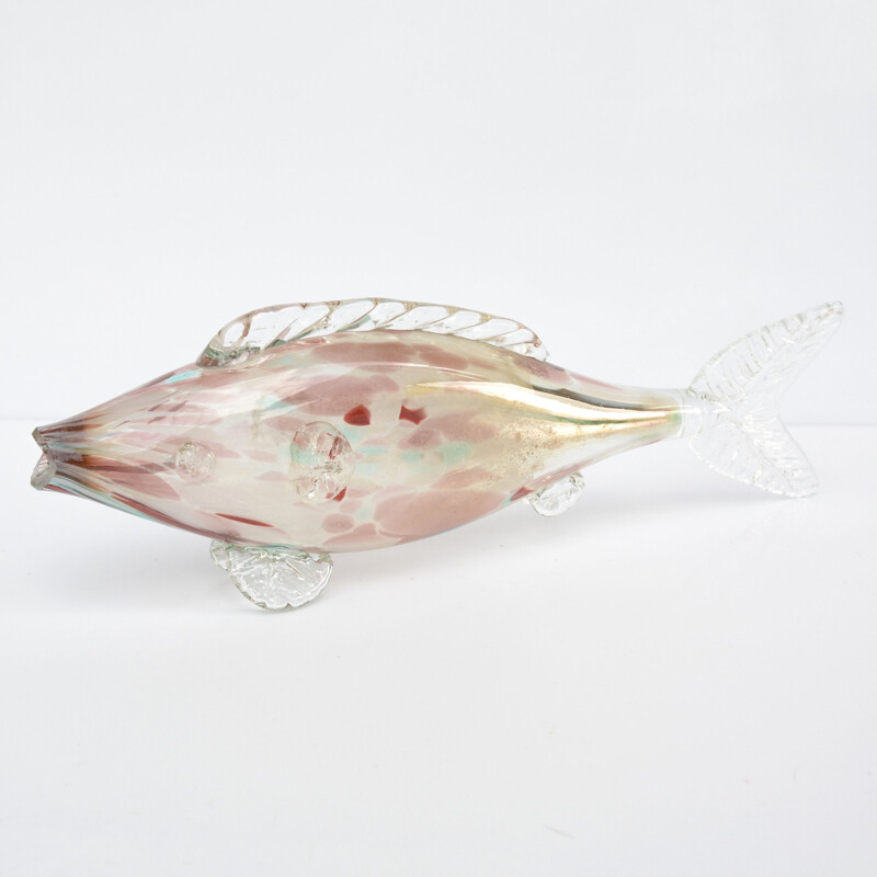 Hand-made glass fish, Millefiori, Poland, 1970s