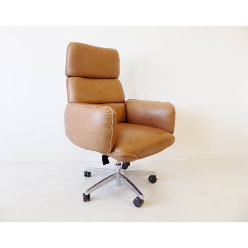 Vintage Otto Zapf leather desk chair for Topstar