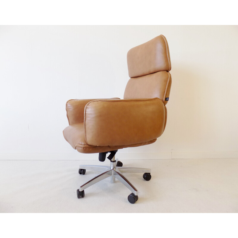 Vintage Otto Zapf leather desk chair for Topstar