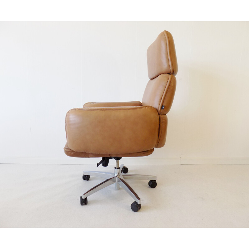 Vintage Otto Zapf leather desk chair for Topstar