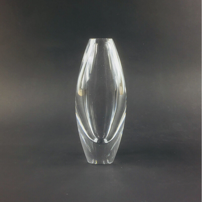 Vase vintage en verre Ventana de Mona Morales-Schildt pour Kosta 1950