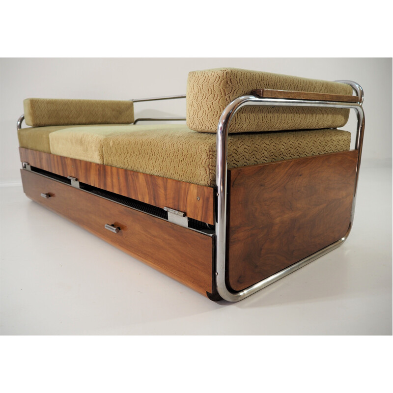 Vintage Sofa by Robert Slezak Czech Chrome Art Deco  1930s