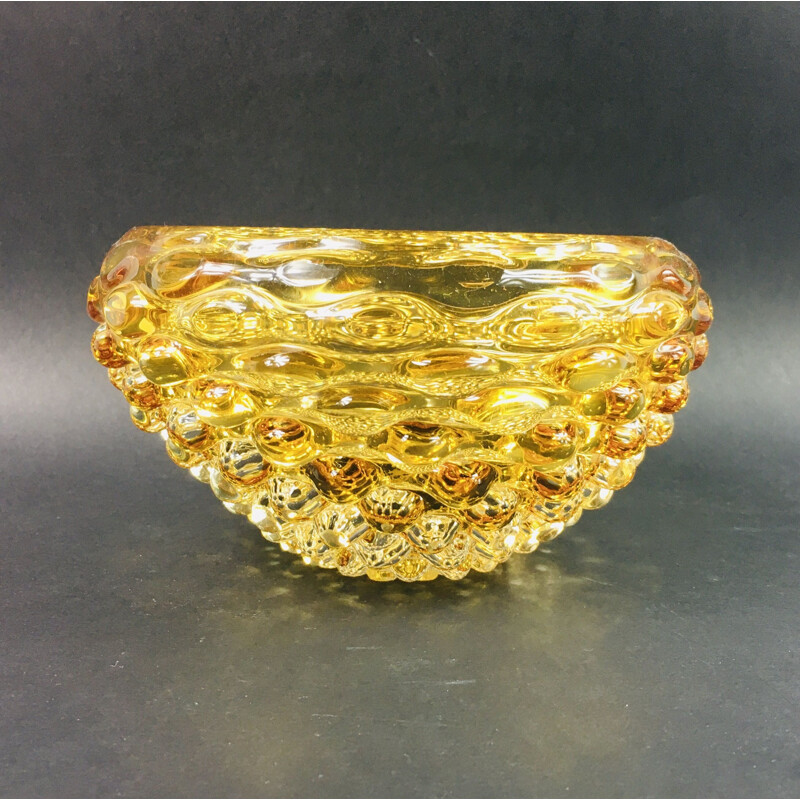 Cuenco vintage de cristal de Murano "lenti" de Ercole Barovier para Barovier y Toso 1940