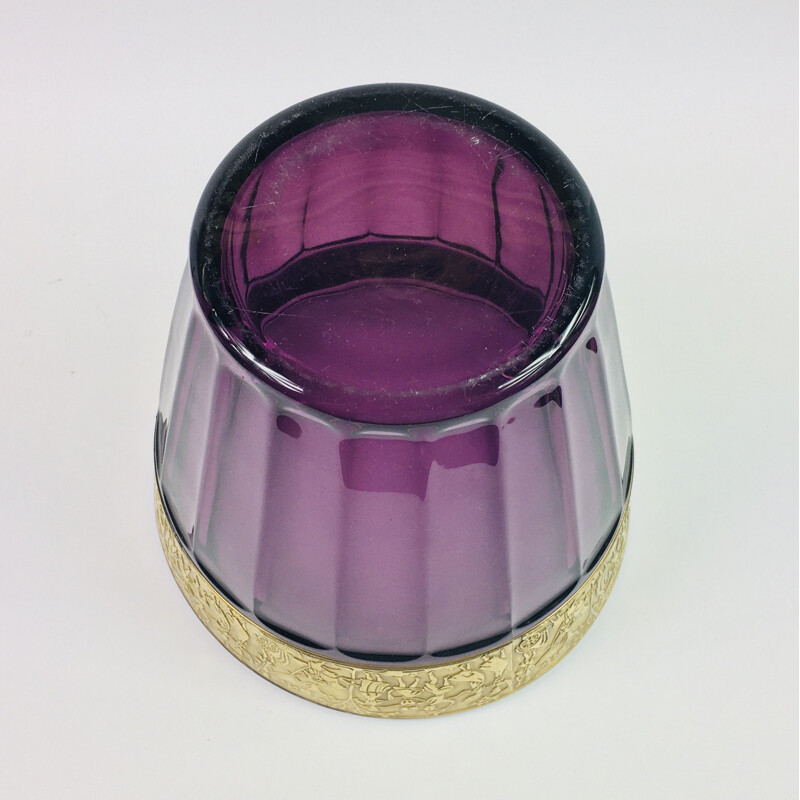 Vintage Amethyst Glass Set Art Deco  by Walther and Sohne, Germany 1950s