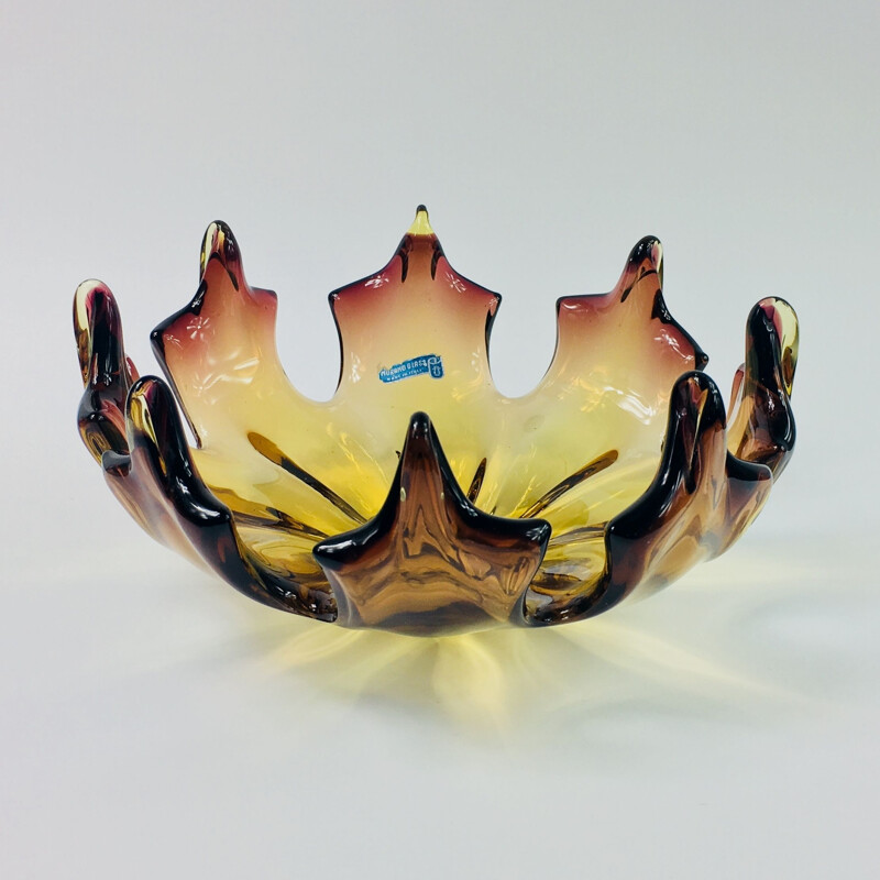 Vintage Flamed Centerpiece from Made Murano Glass Italy 1960s