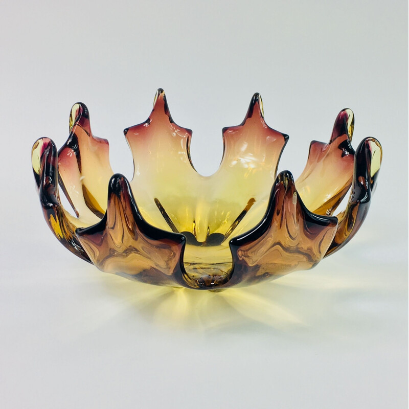 Vintage Flamed Centerpiece from Made Murano Glass Italy 1960s