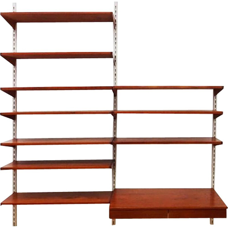 Mid century compact floating teak wall unit and shelving set Kai Kristiansen Danish 1957