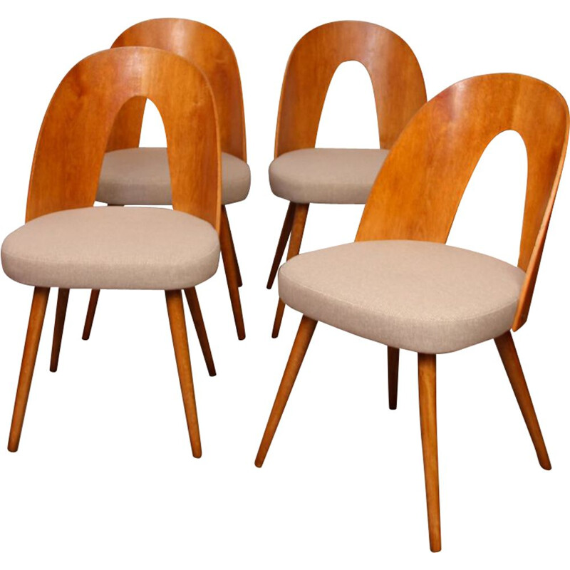 Set of 4 vintage chairs by Antonin Suman for Tatra Nabytok, 1960