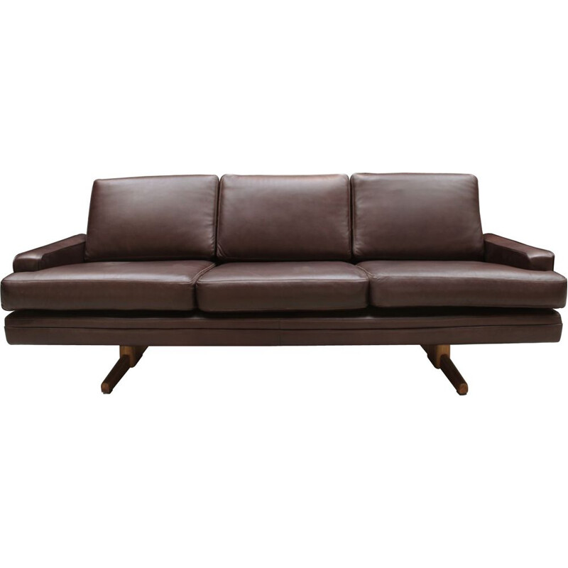 Vintage sofa dark brown modell 807 by Fredrik Kayser for Vatne Mobler Scandinavian 