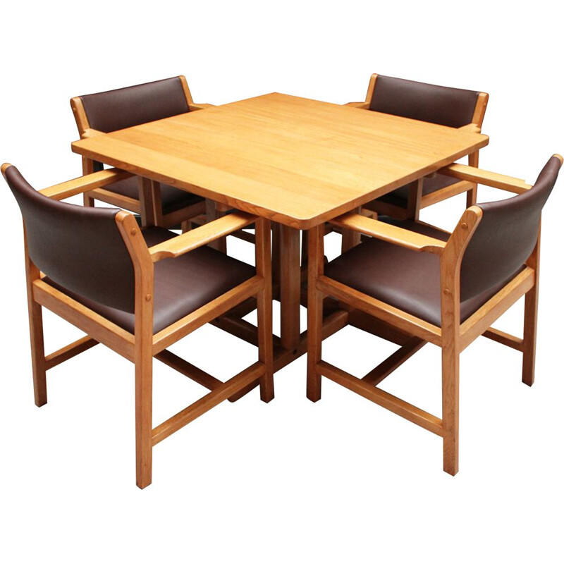 Mid Century oak 4 seater dining set by Børge Mogensen for Fredericia Stolefabrik Danish 1964