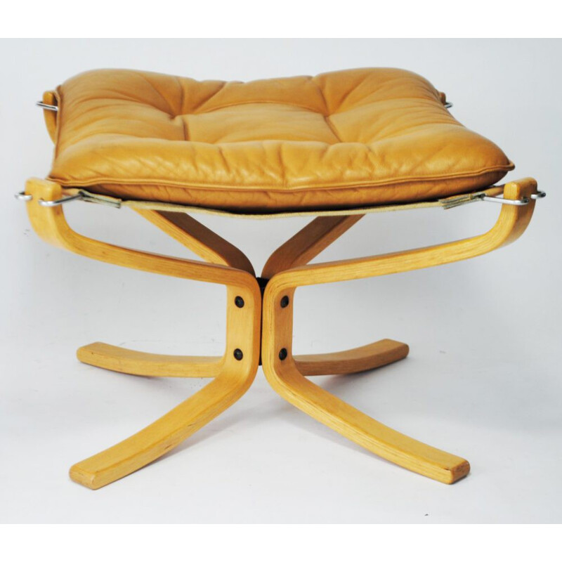 Scandinavian "Falcon" chair and its ottoman, Sigurd RESSELL - 1970s