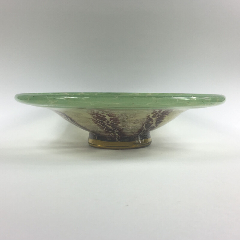 Large vintage Glass Model Ikora Bowl by Karl Wiedmann for WMF, 1930s