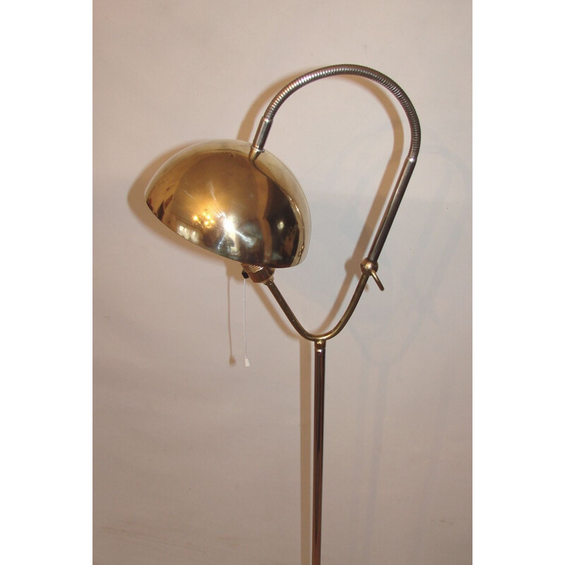 Lampadaire vintage, laiton et métal 1960