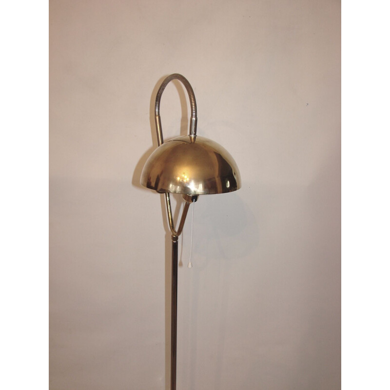 Lampadaire vintage, laiton et métal 1960