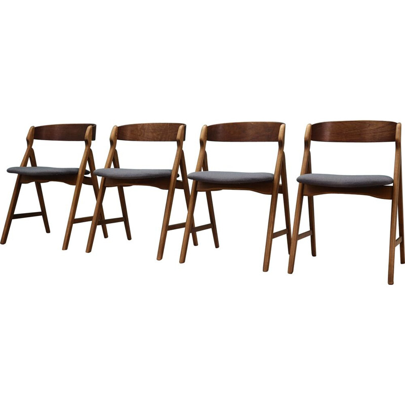 Set of 4 vintage chairs teak, Danish 1970s