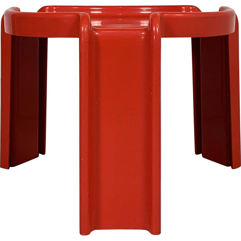 Vintage Red Table by Giotto Stoppino for Kartell, 1970s