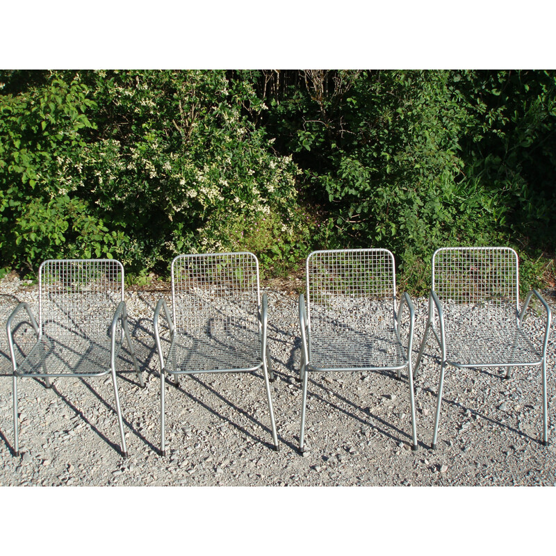 Set of 4 Vintage Emu Italian Grey Vintage Armchairs