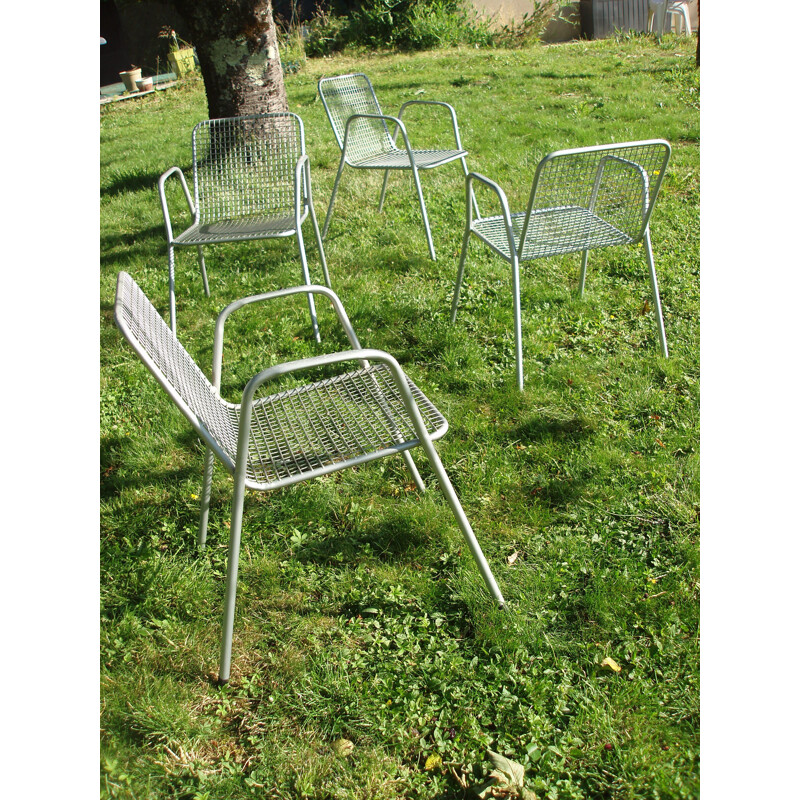 Set of 4 Vintage Emu Italian Grey Vintage Armchairs