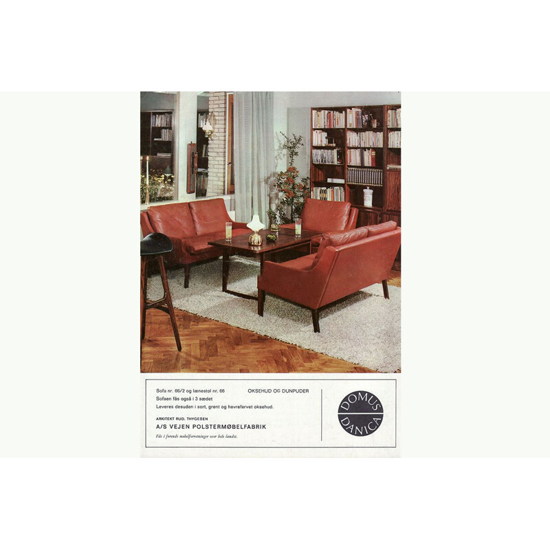 Canapé vintage en cuir de Rud Thygesen pour Georg Thams, Danemark 1960