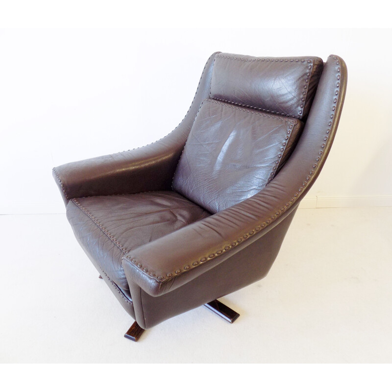 Vintage Matador Leather armchair by Aage Christiansen for Erhardsen & Andersen