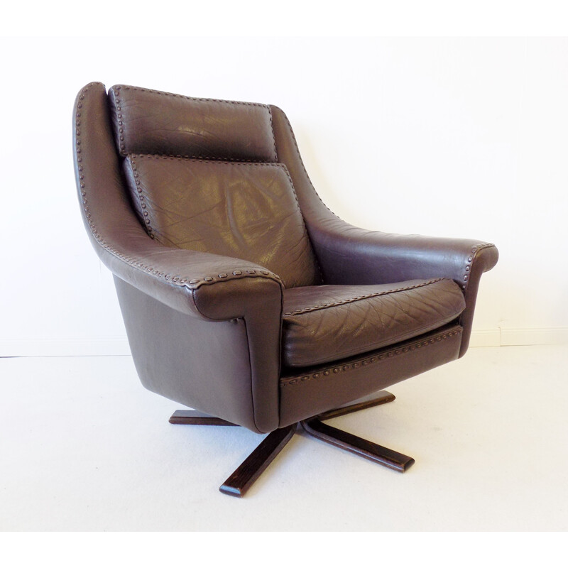 Vintage Matador Leather armchair by Aage Christiansen for Erhardsen & Andersen