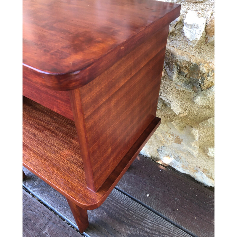 Vintage Spindle-foot bedside table 1970's