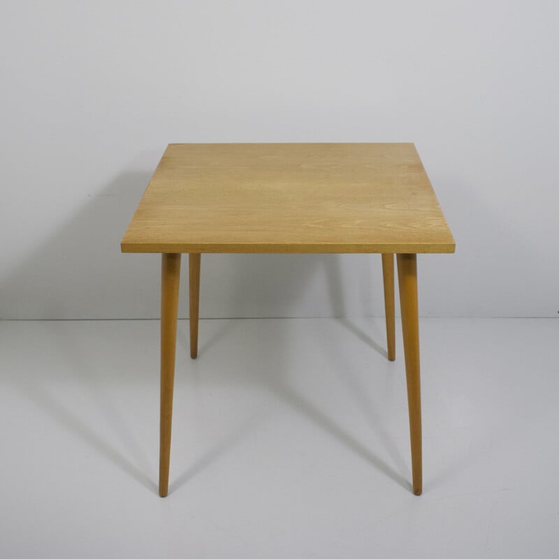 Table vintage en bois carré de Otto Bretschneider K.G.1950